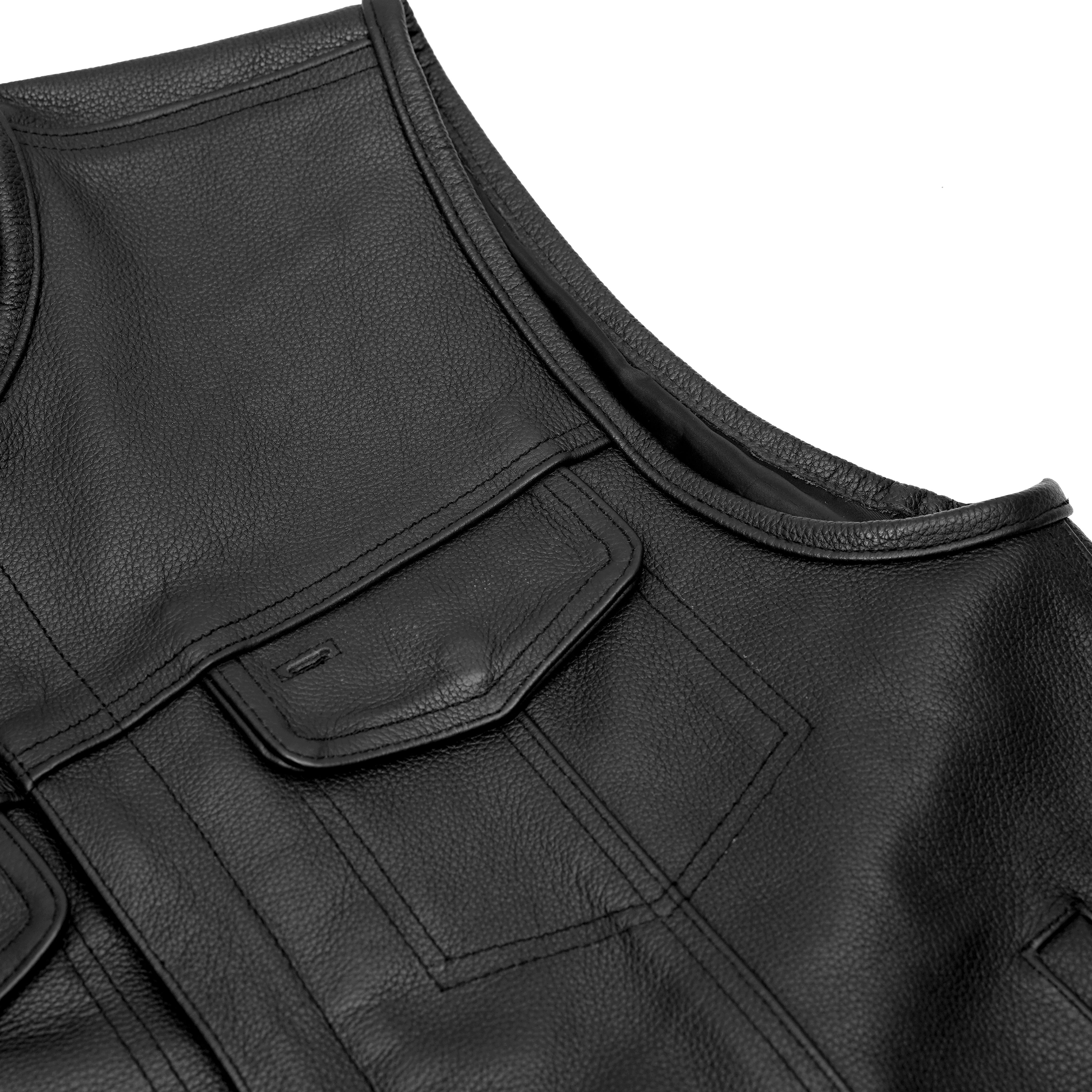 Dawn Run™ Mens Leather Motorcycle Vest