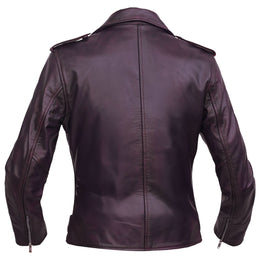 Violet Vixen™ Women’s Leather Motorcycle Jacket
