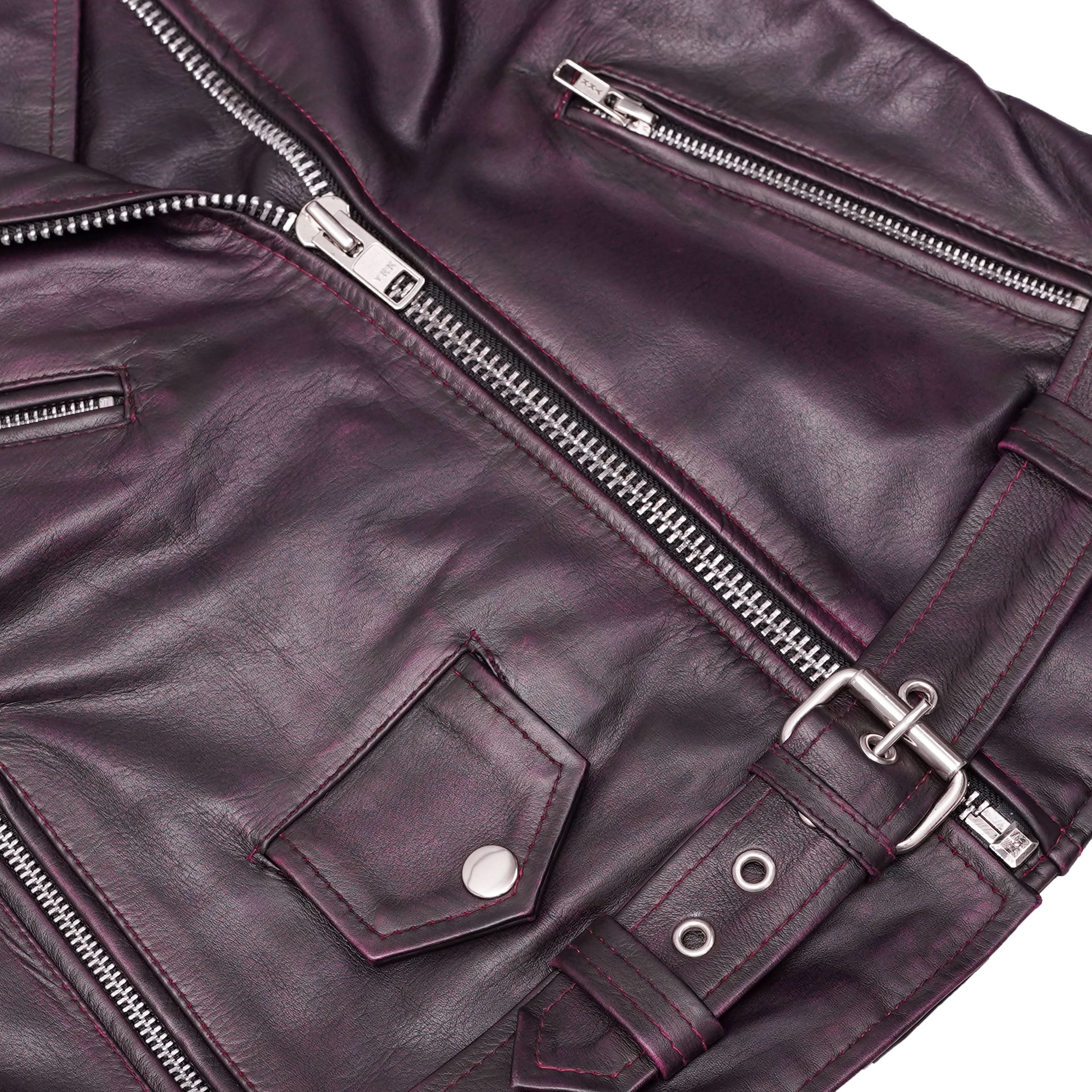 Violet Vixen™ Women’s Leather Motorcycle Jacket