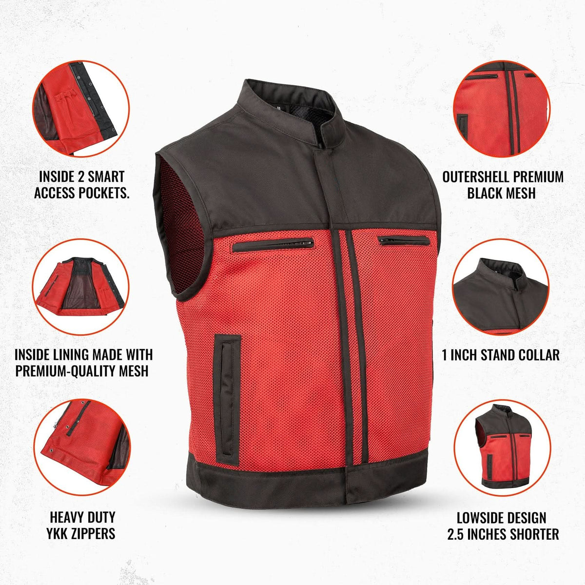 AeroGrid™ Lowcut Mens Motorcycle Mesh Vest