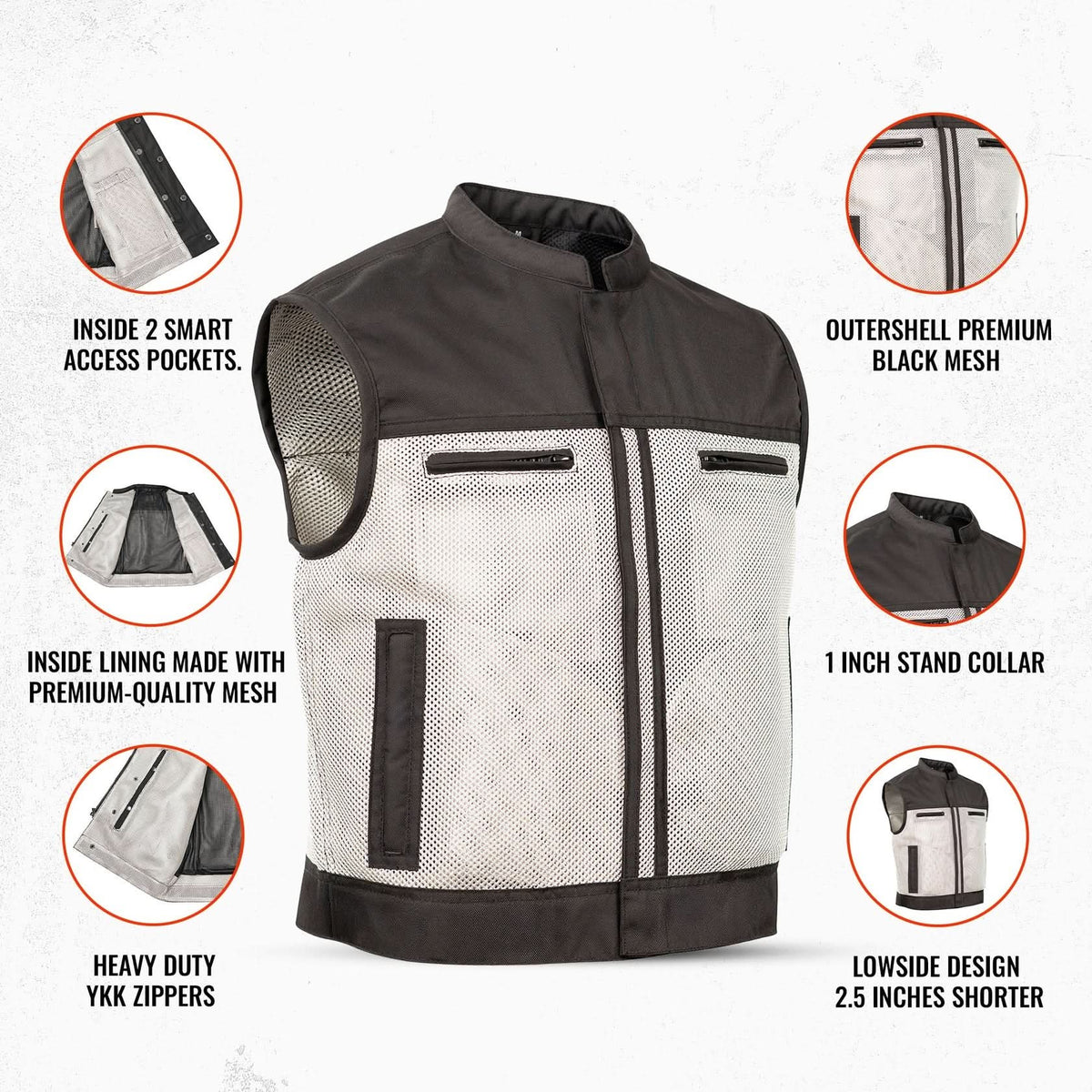 AeroGrid™ Lowcut Mens Motorcycle Mesh Vest