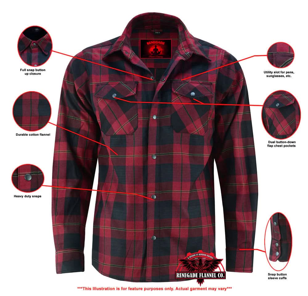 Alpha Check™ Men's Adventure Plaid Flannel Shirt - Red and Black