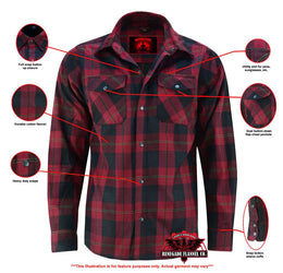 Alpha Check™ Men's Adventure Plaid Flannel Shirt - Red and Black