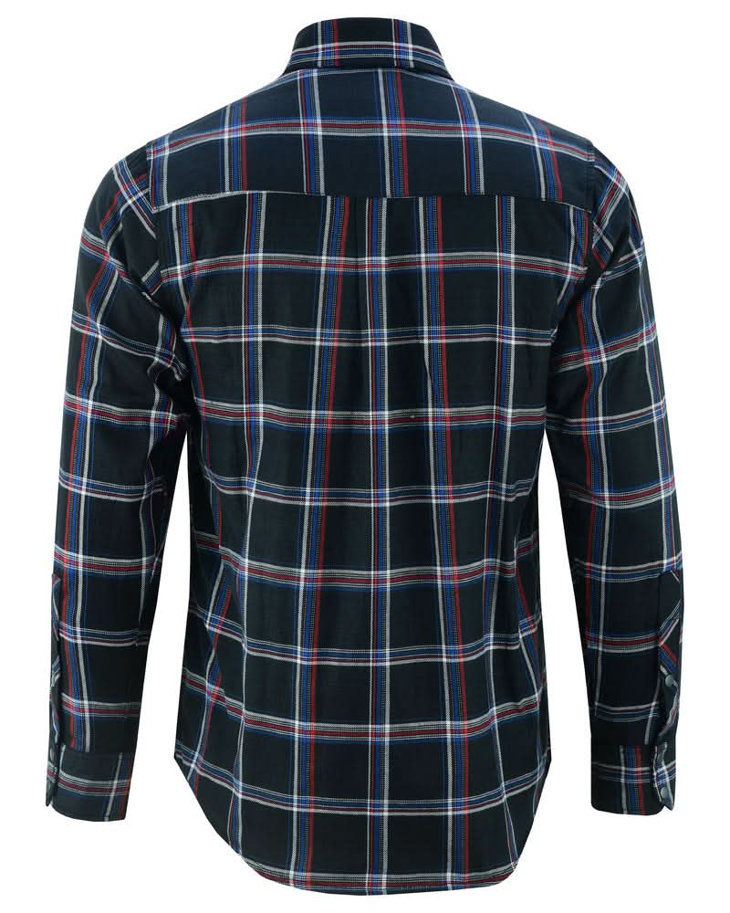 Alpha Check™ Men's Bold Plaid Flannel Shirt - Black, Red, and Blue