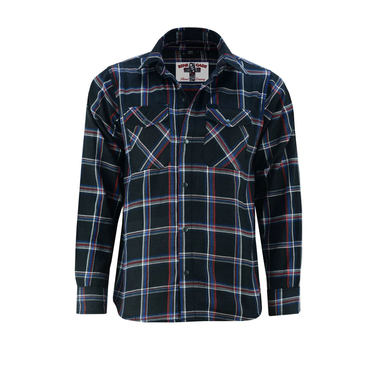 Alpha Check™ Men's Bold Plaid Flannel Shirt - Black, Red, and Blue