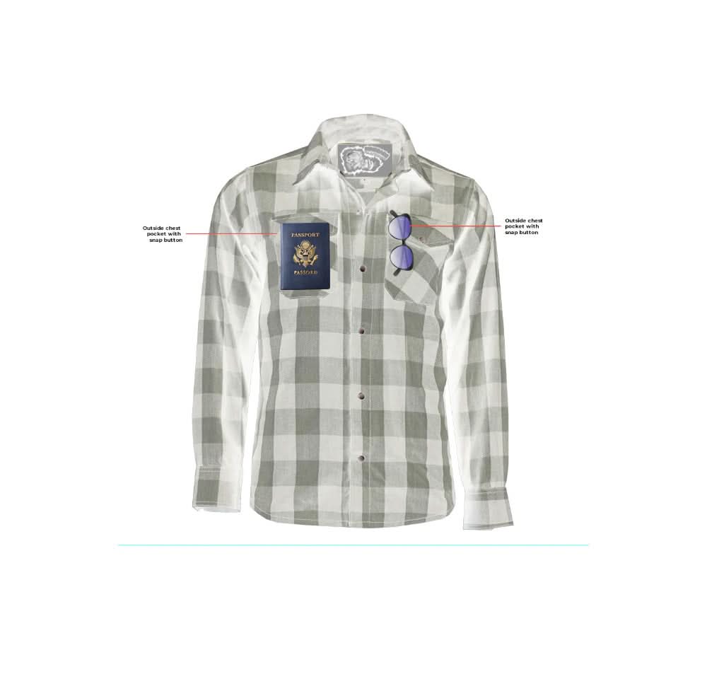 Alpha Check™ Men's Bold Plaid Flannel Shirt - Orange and Black