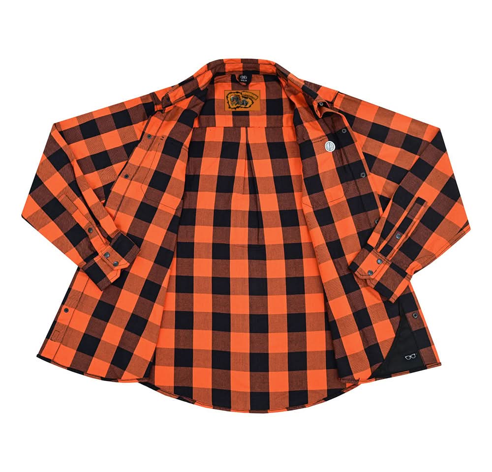Alpha Check™ Men's Bold Plaid Flannel Shirt - Orange and Black