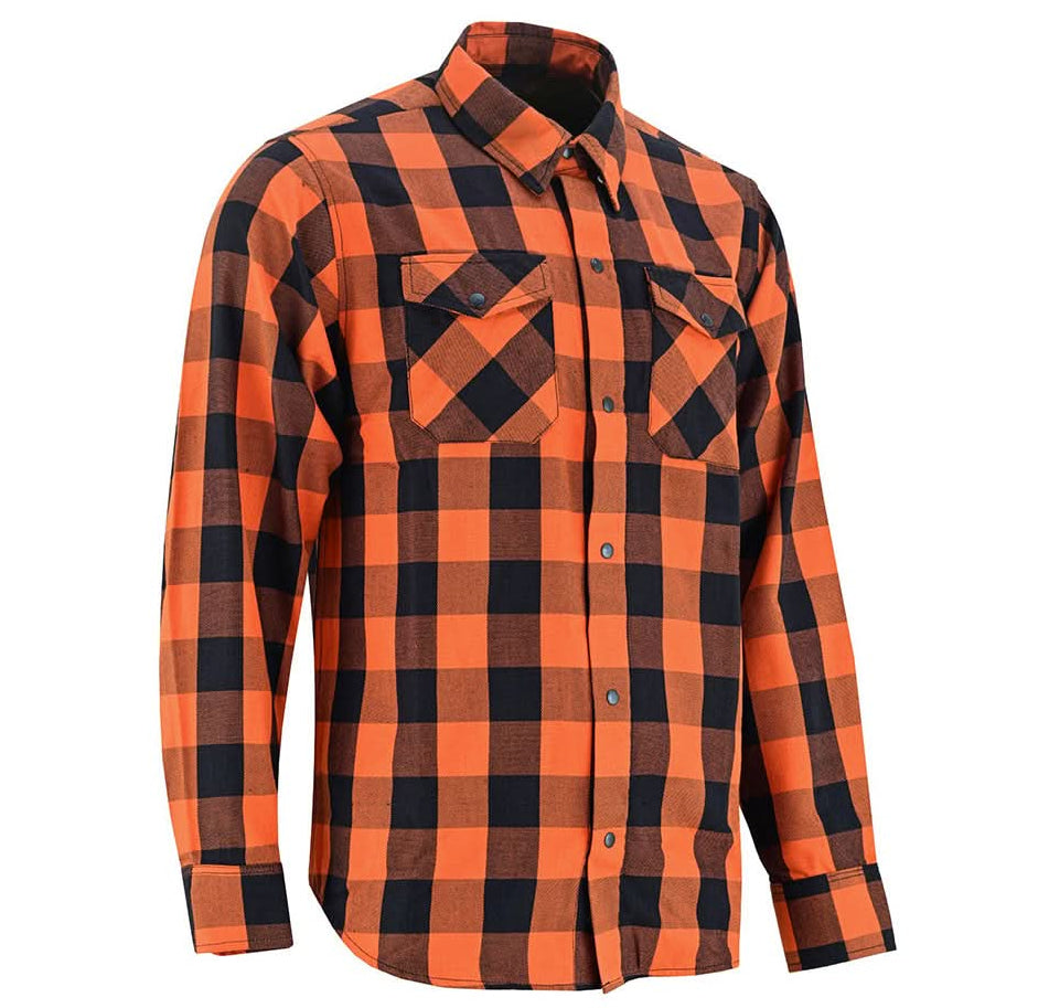 Alpha Check™ Men's Bold Plaid Flannel Shirt - Orange and Black
