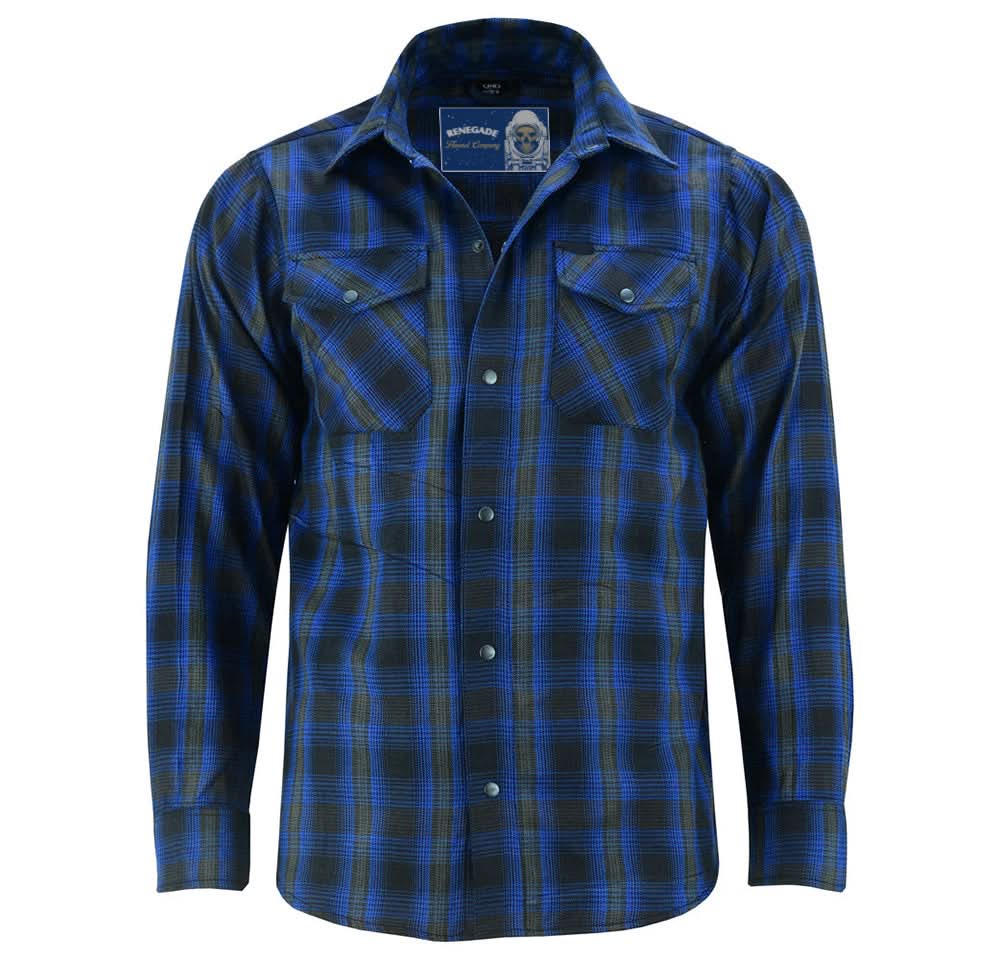 Alpha Check™ Men's Daze Plaid Flannel Shirt - Blue and Black