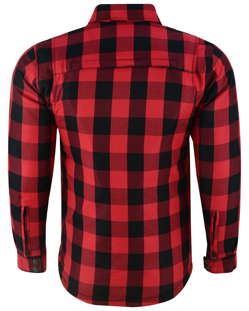 Alpha Check™ Men's Plaid Flannel Shirt - Red and Black Shaded