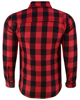 Alpha Check™ Men's Plaid Flannel Shirt - Red and Black Shaded