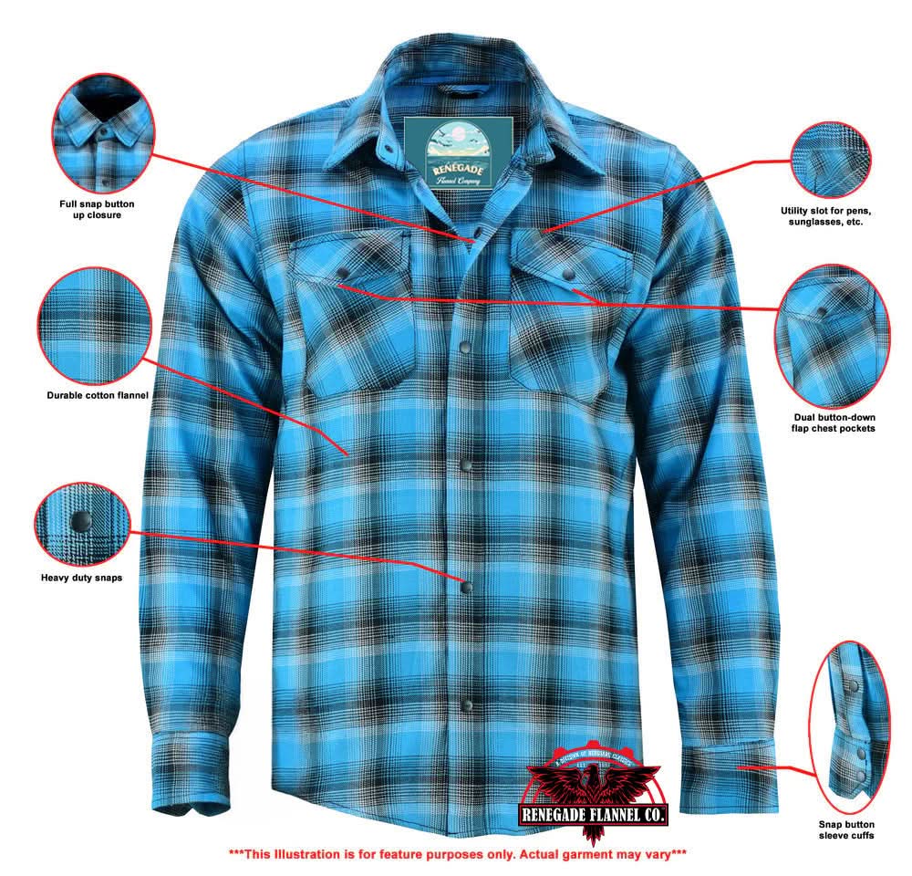 Alpha Check™ Skyline Edge Men's Blue and Black Flannel Shirt