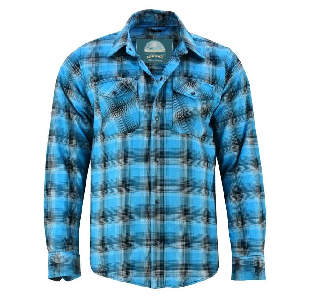 Alpha Check™ Skyline Edge Men's Blue and Black Flannel Shirt