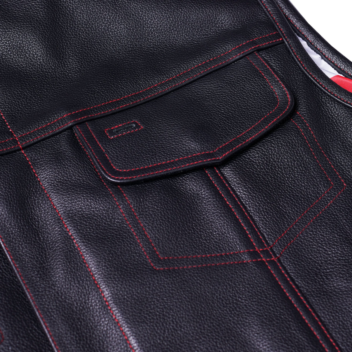 American Core Mens Leather Motorcycle Vest