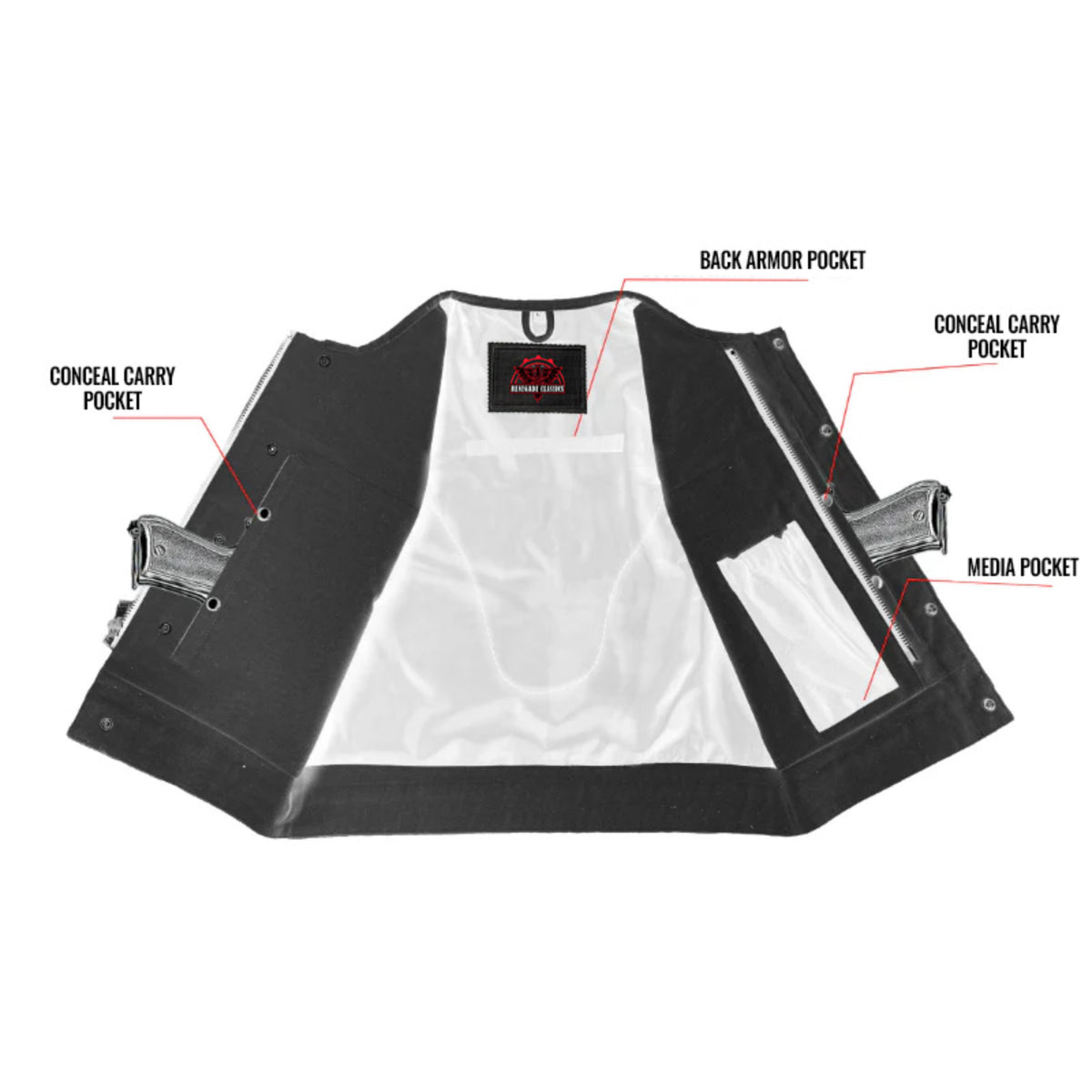 Tredson™ Lowcut Mens Canvas Motorcycle Vest