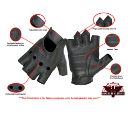 Aroso™ Men's  leather Fingerless gloves