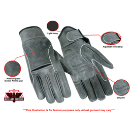 AshCruise™  Men's leather motorcycle gloves - Gray