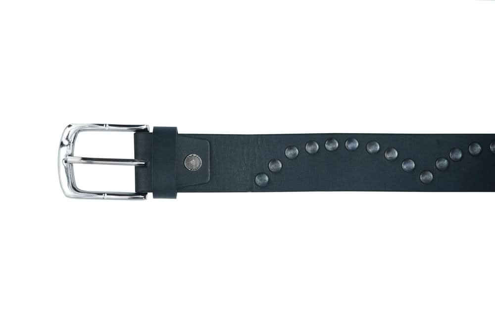BLT Super Cool Curved Pattern Studded Leather Belt