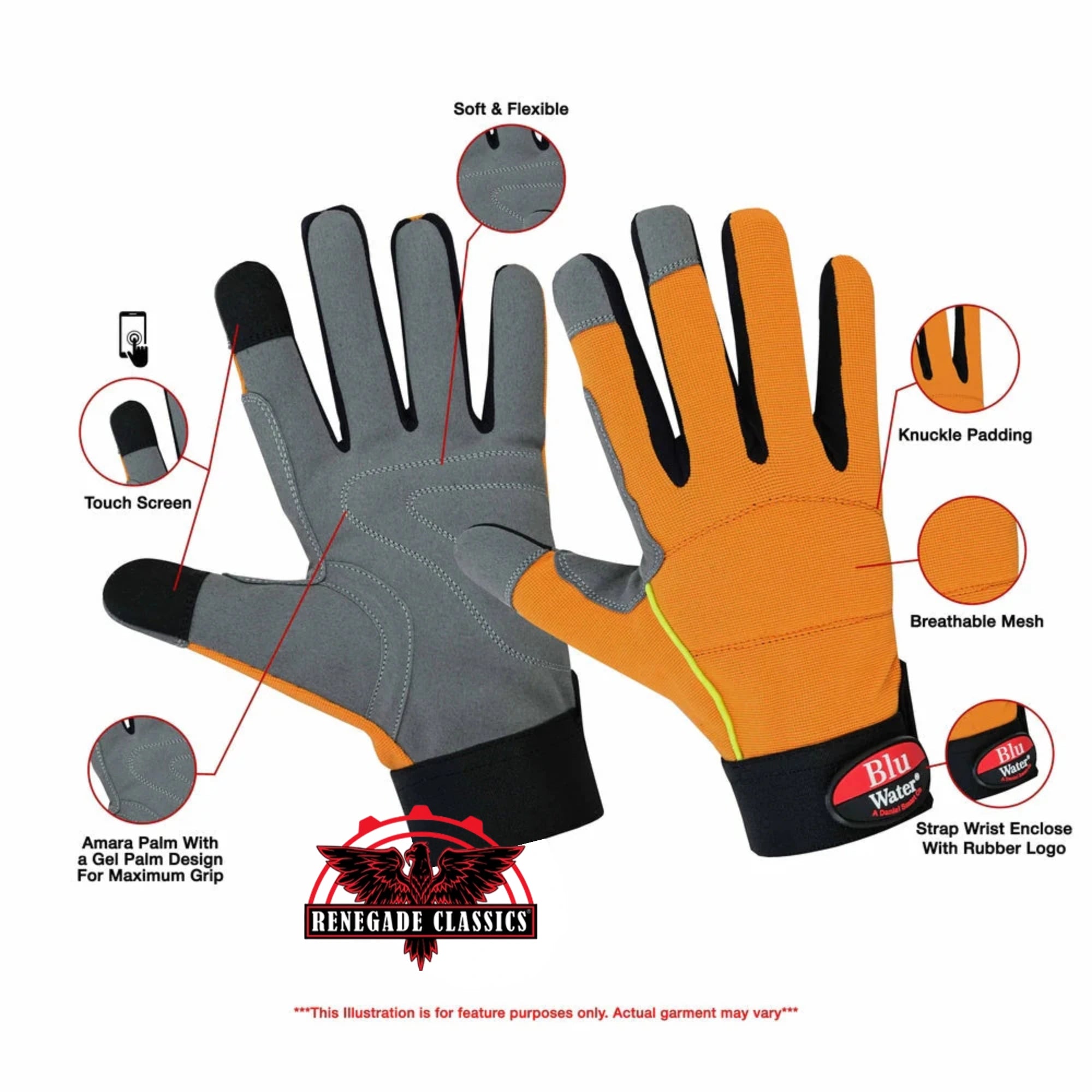 Work Slingers Safety Work Gloves - Orange