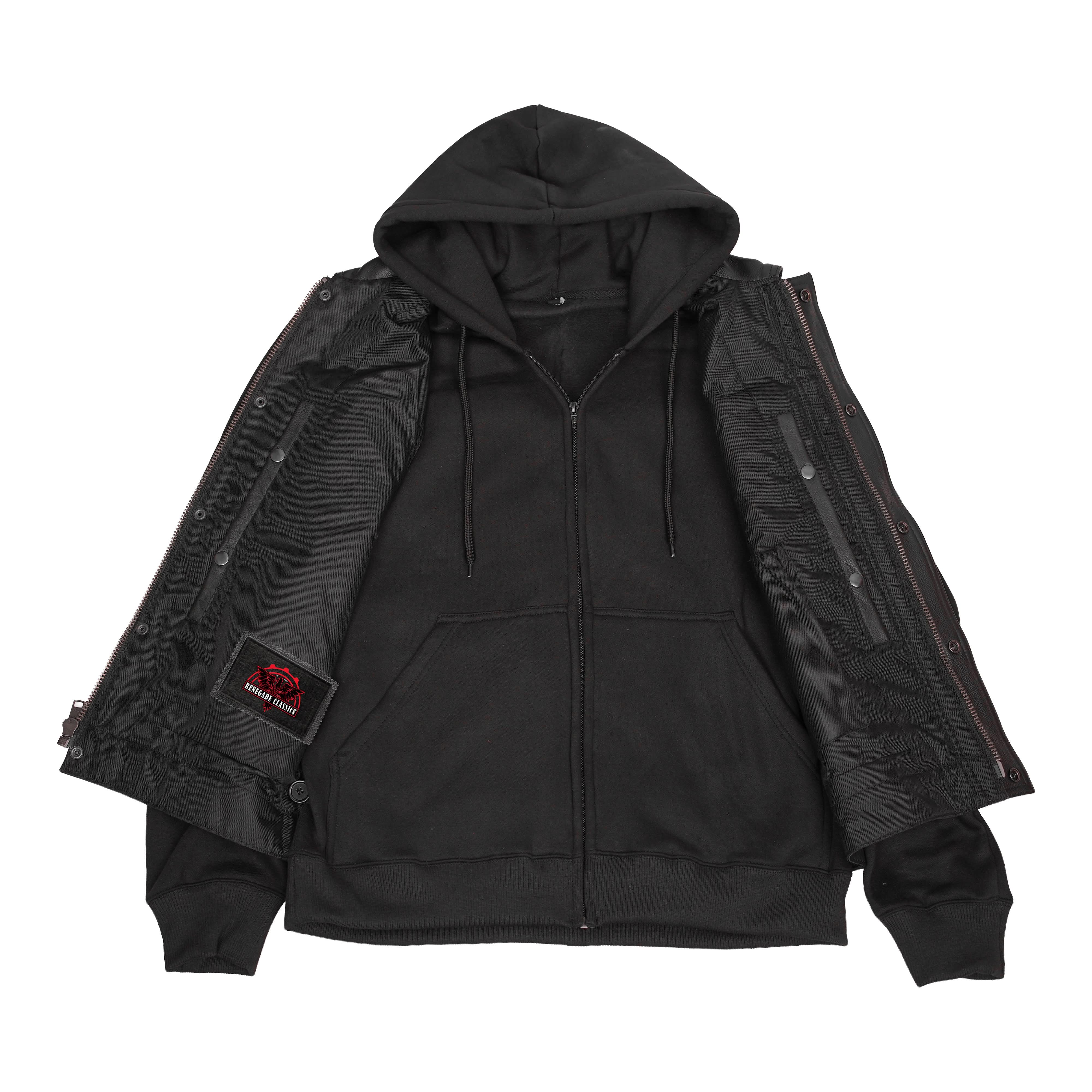 Lucent Noir Mens Leather Motorcycle Vest