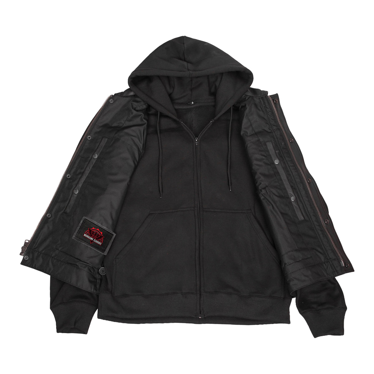 Lucent Noir Mens Leather Motorcycle Vest