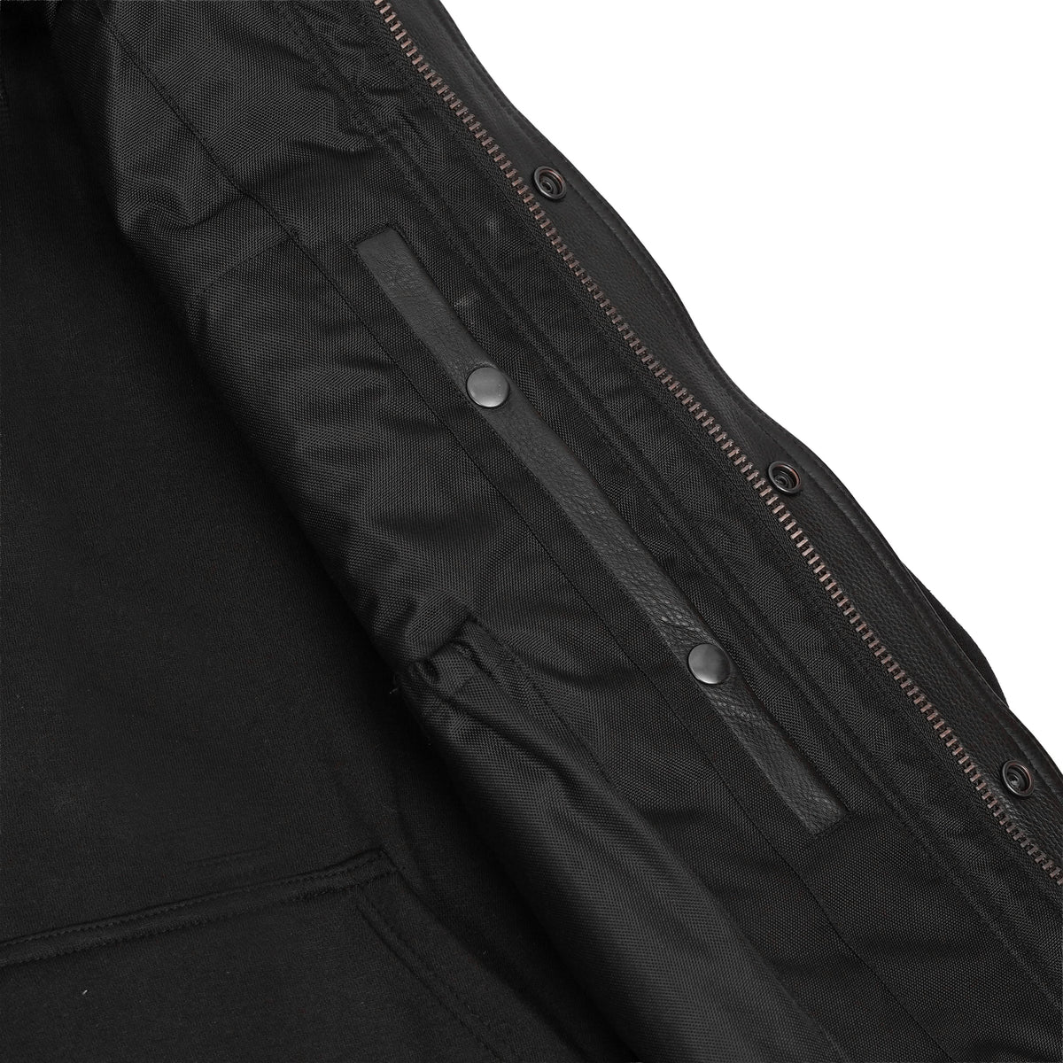 Lucent Noir Mens Leather Motorcycle Vest