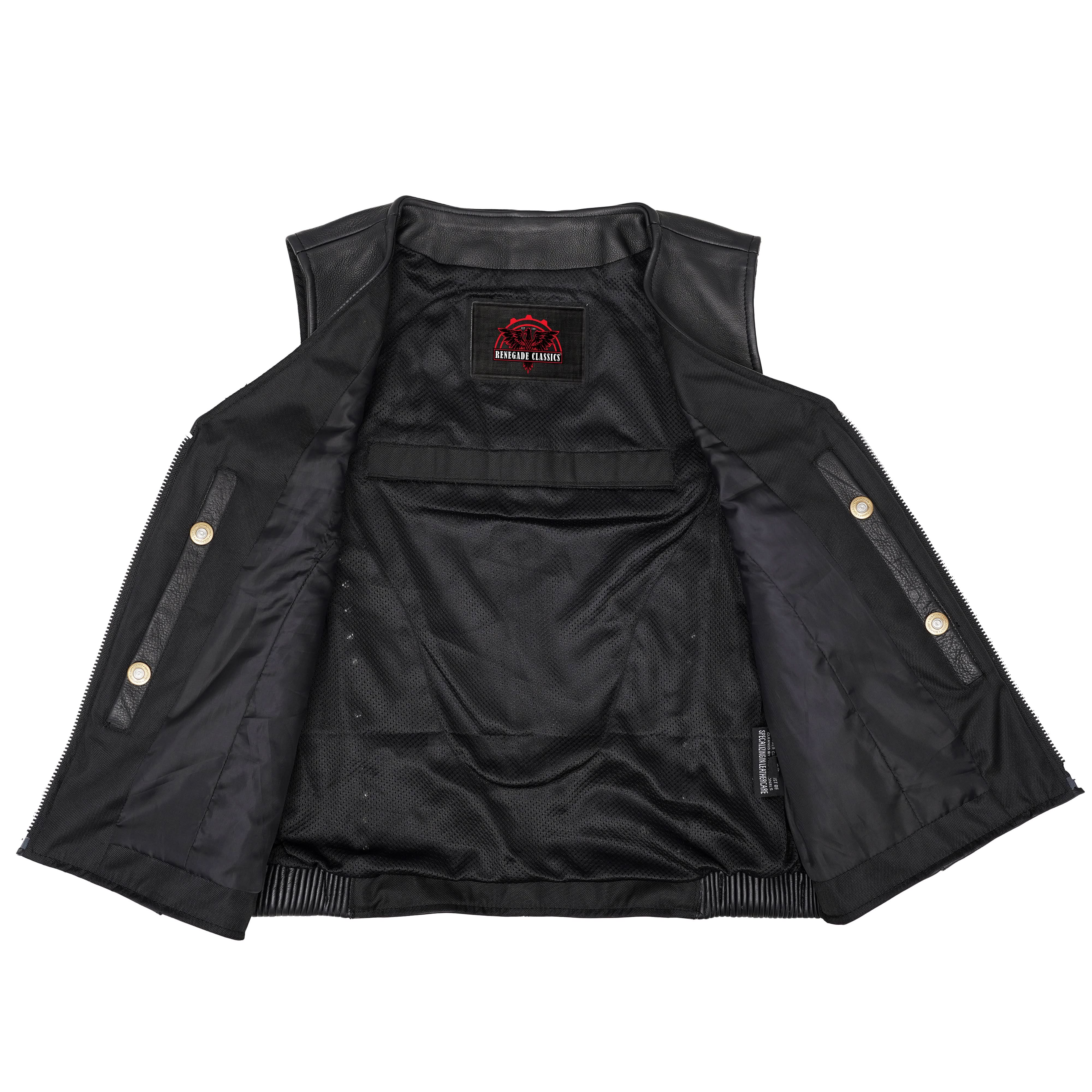 Rhinestone Womens Leather Motorcycle Vest