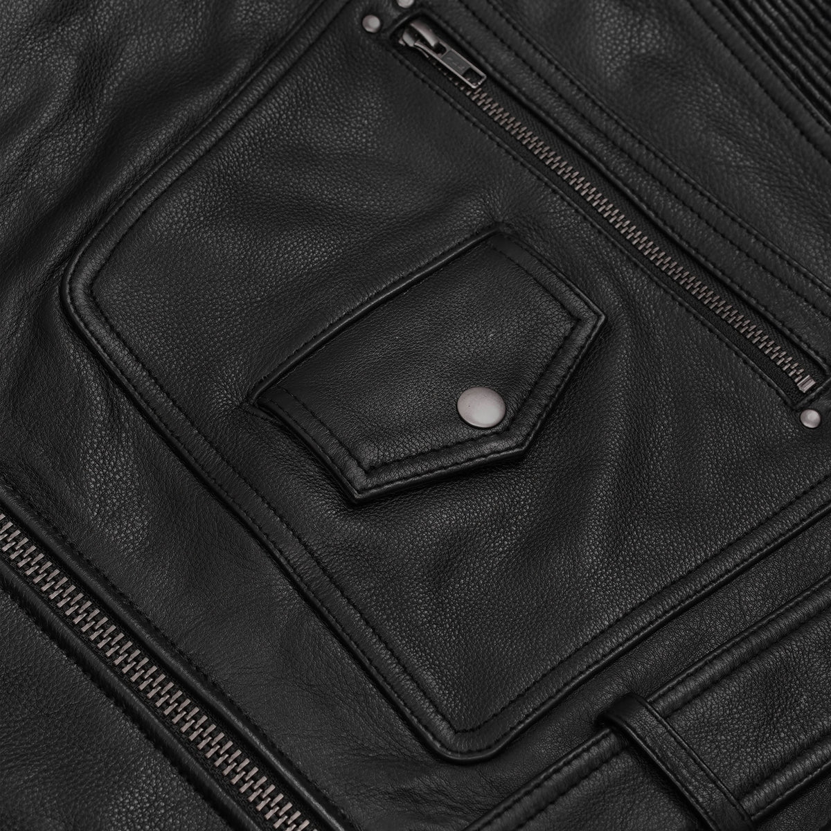 Black Cavalry Men’s Motorcycle Leather Jacket