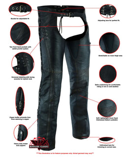 Black Fang Women’s Leather Motorcycle Chaps