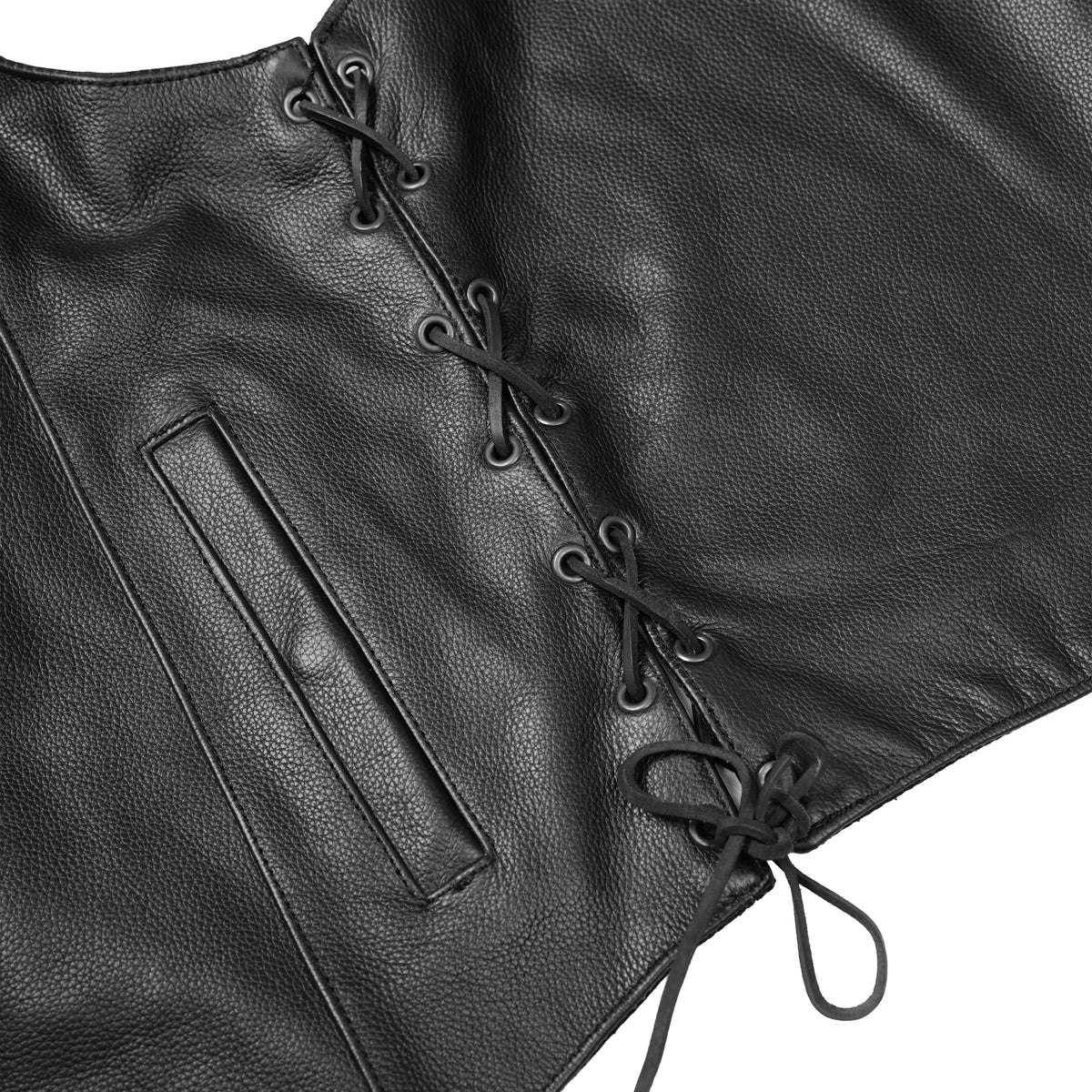 Black Hawk™ Mens Leather Motorcycle Vest
