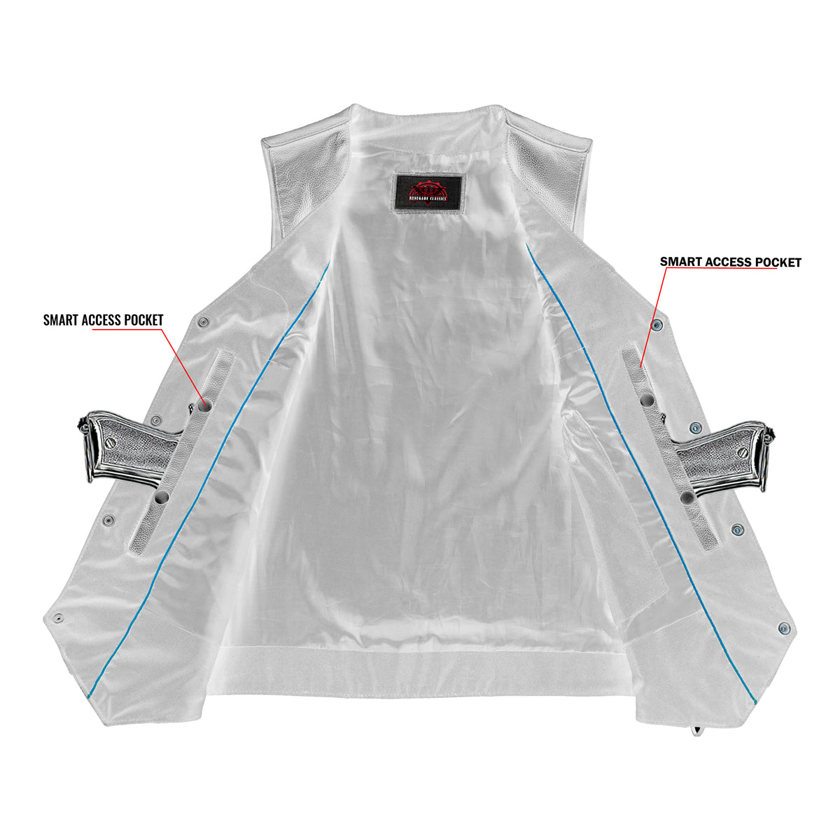Black Hawk™ Mens Leather Motorcycle Vest