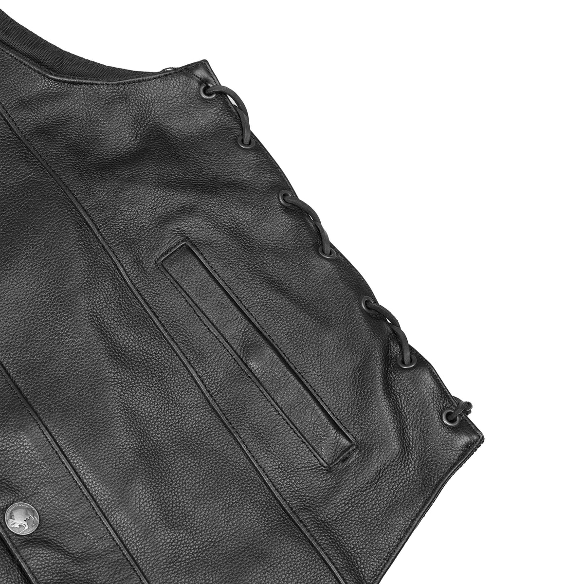 Black Hawk™ Mens Leather Motorcycle Vest