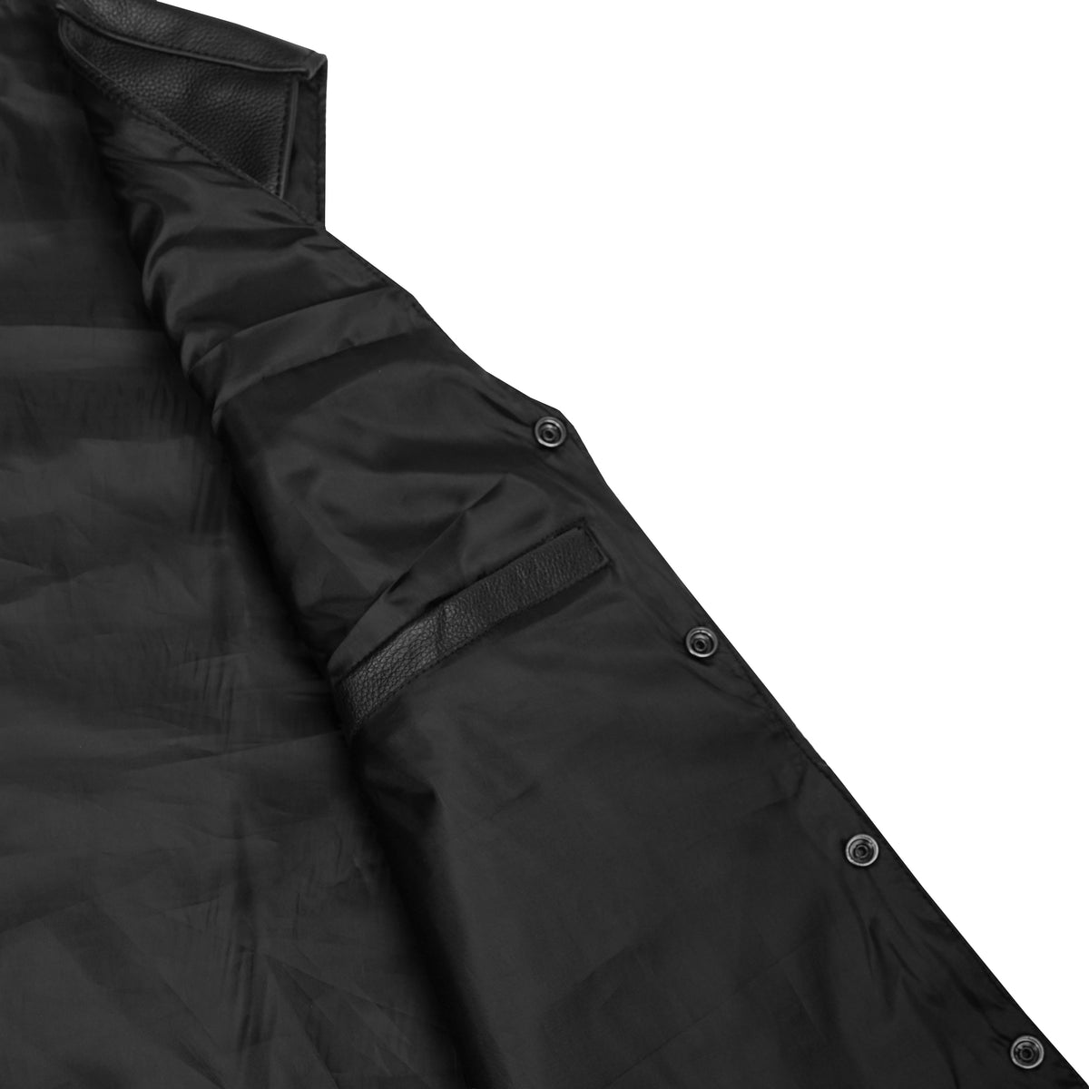 Black Hide Mens Tall Motorcycle Leather Vest