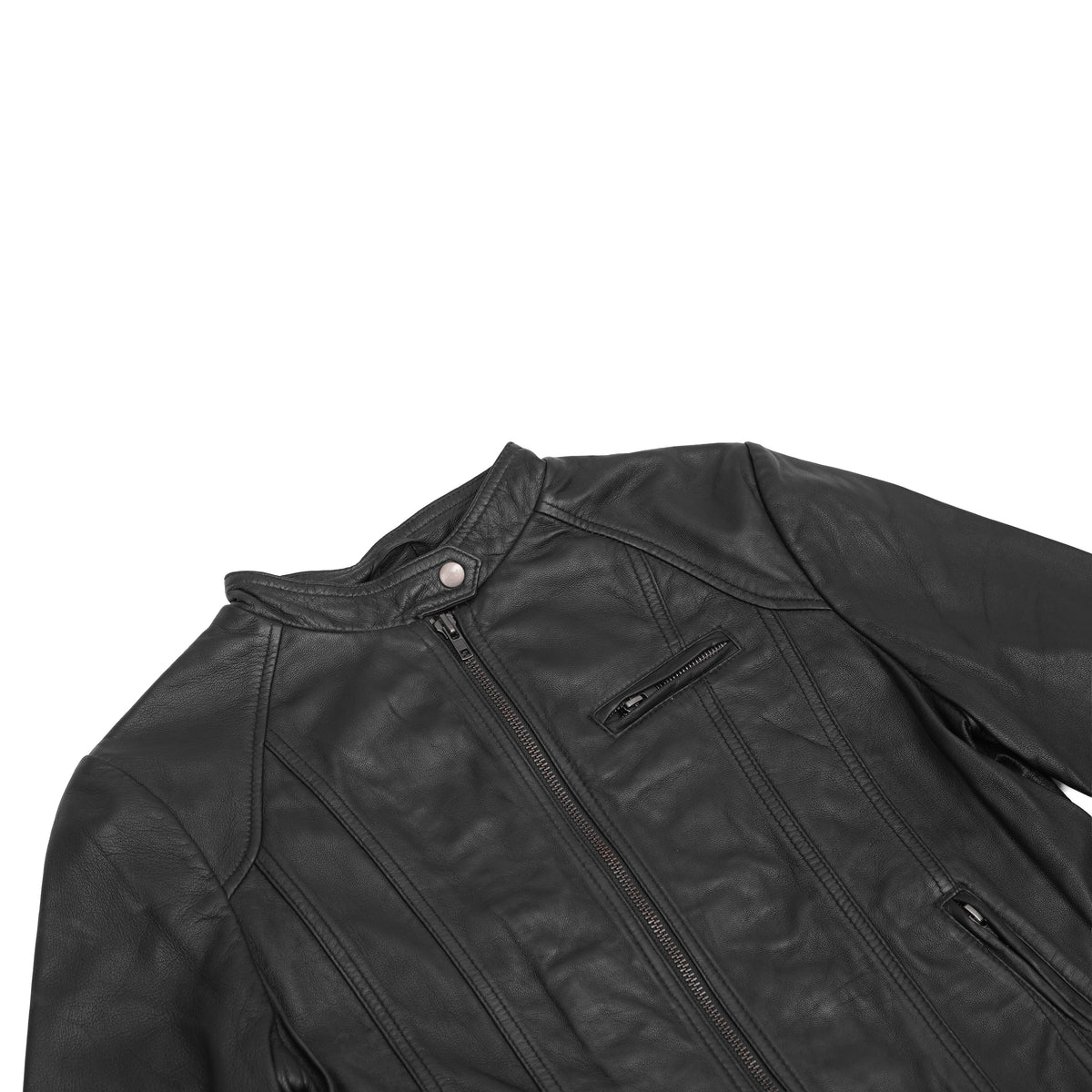 Black Mirage™ Women's Leather Motorcycle Jacket