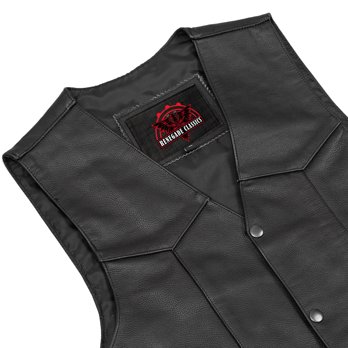 Black Stone™ Mens Leather Motorcycle Vest