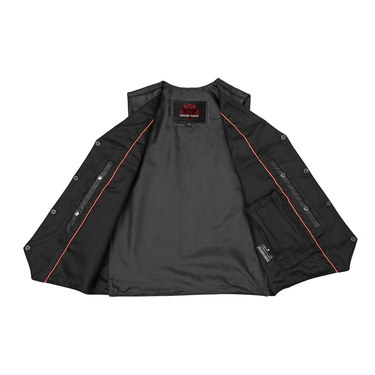 Black Stone™ Mens Leather Motorcycle Vest