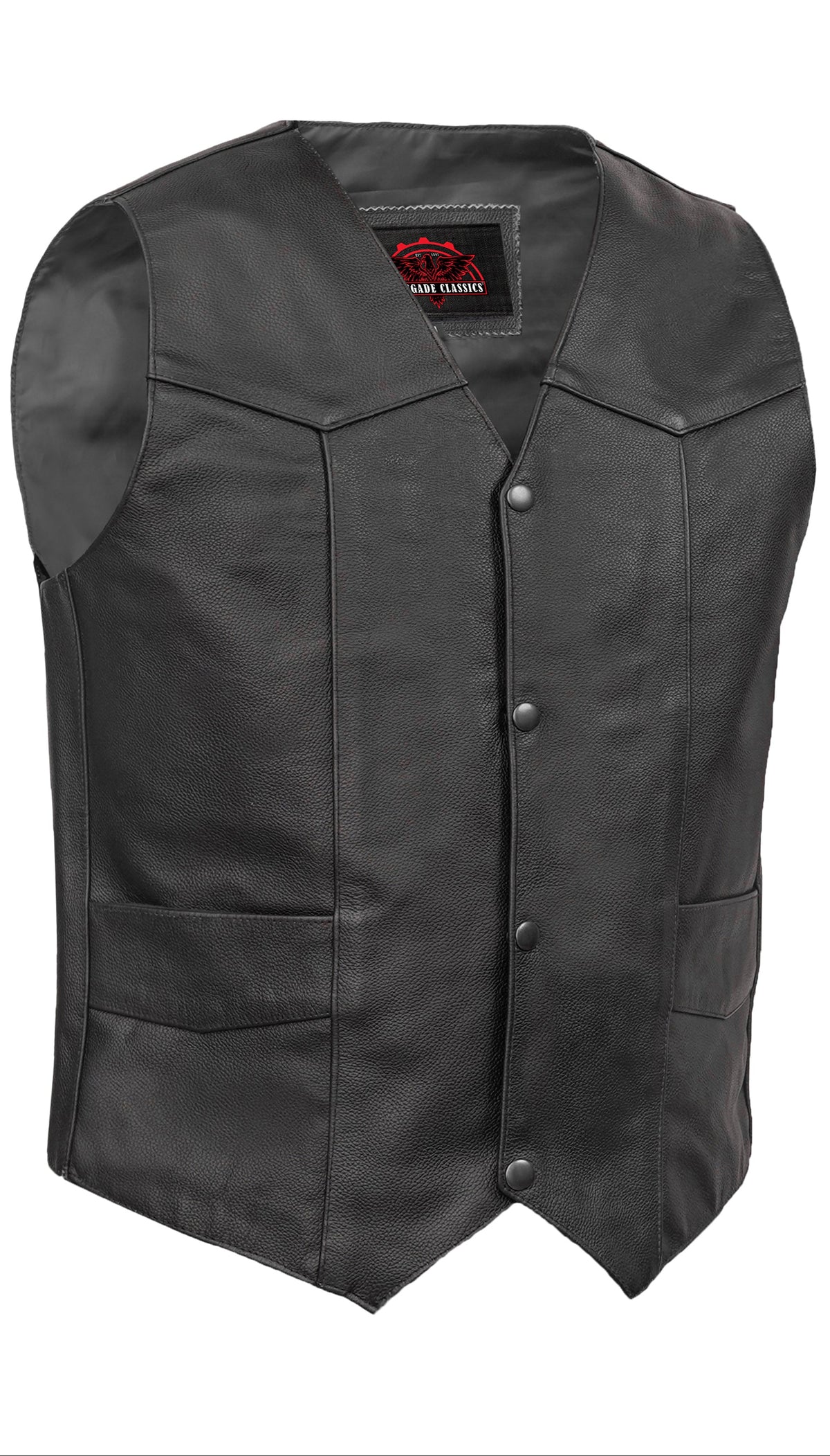Black Stone™ Mens Leather Motorcycle Vest