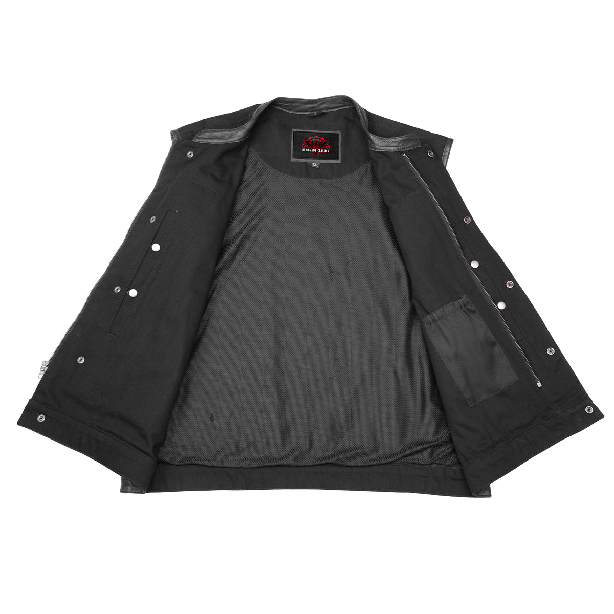 BlackSmith Mens Denim Motorcycle Vest