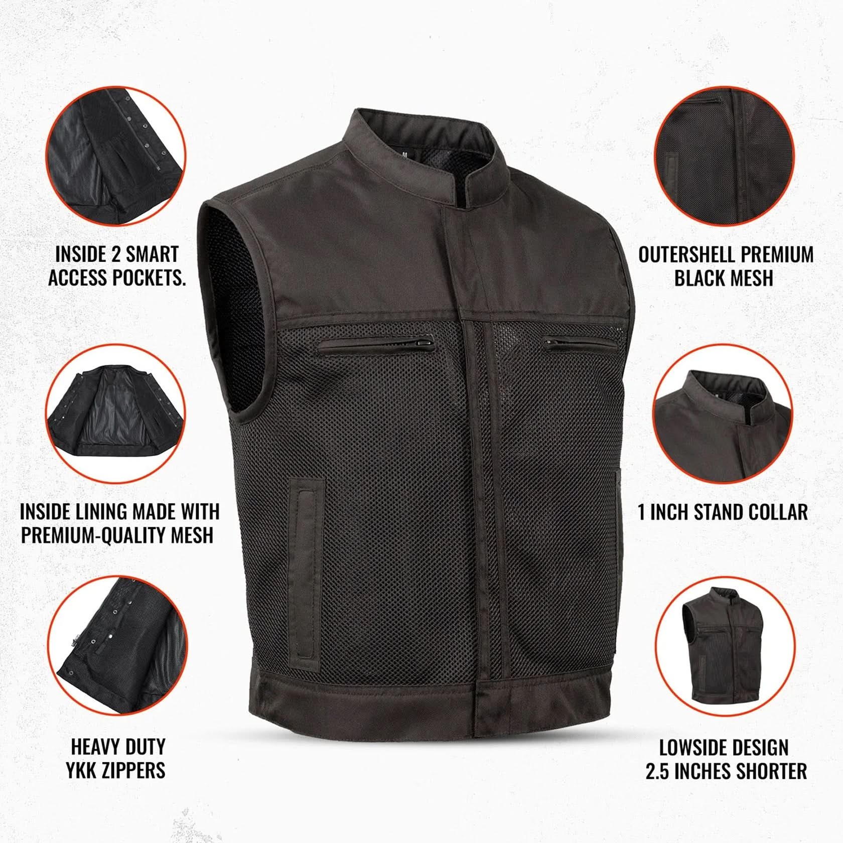 Blaze Lowcut Men's Motorcycle Mesh Vest