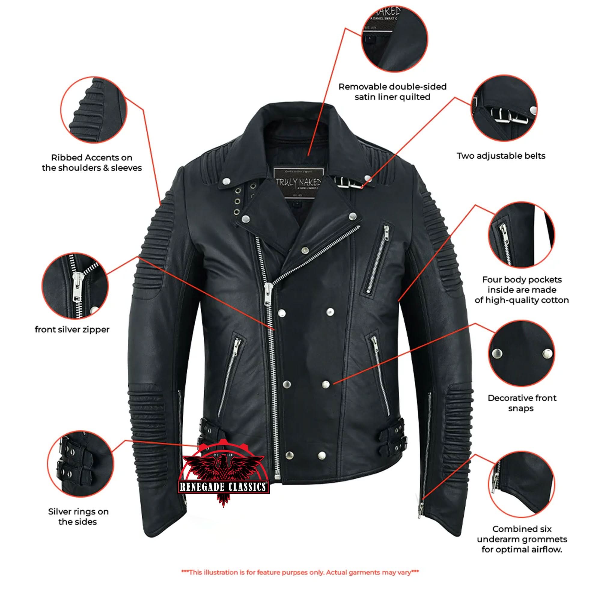 Bonestar™ Men's Black Fashion Leather Jacket