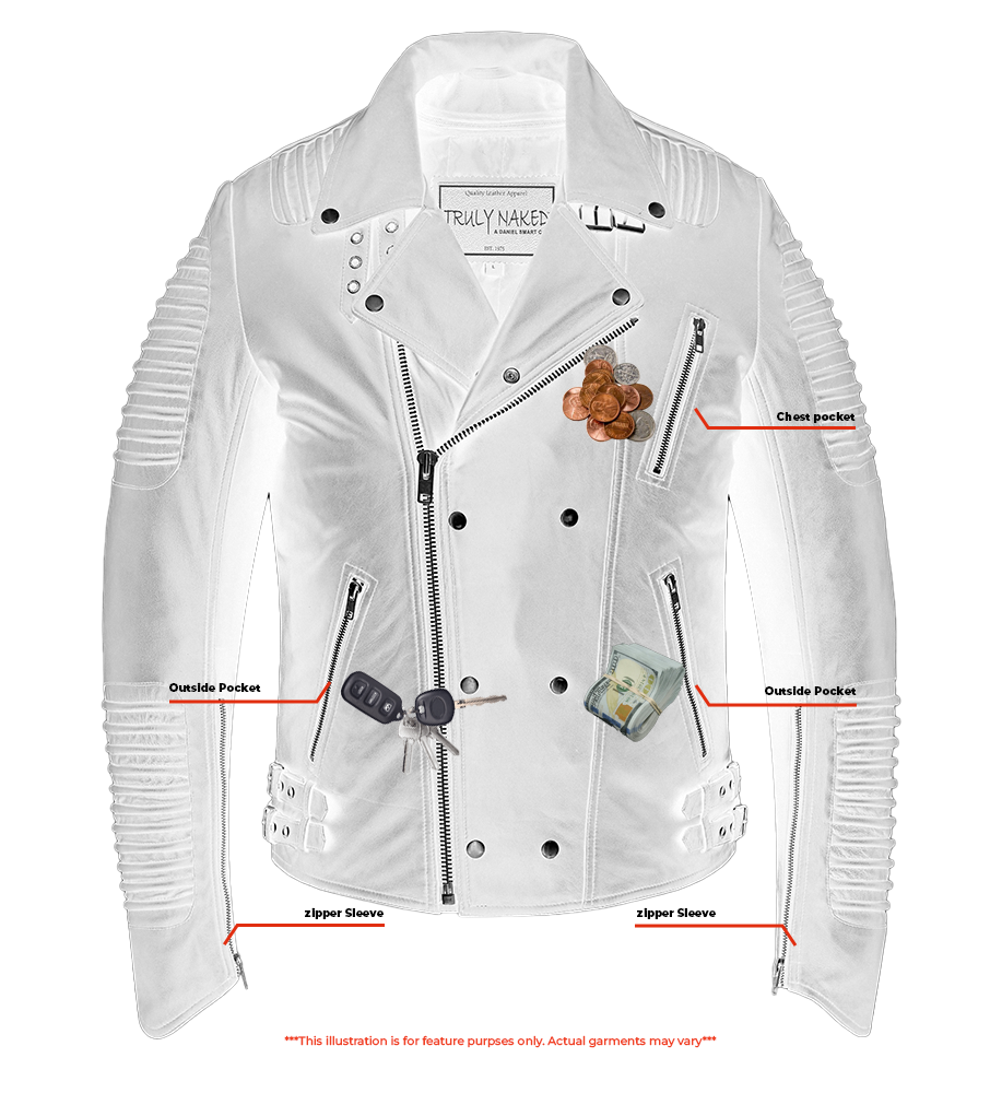 Bonestar™ Men's Leather Motorcycle Jacket
