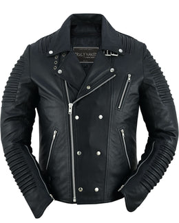 Bonestar™ Men's Leather Motorcycle Jacket