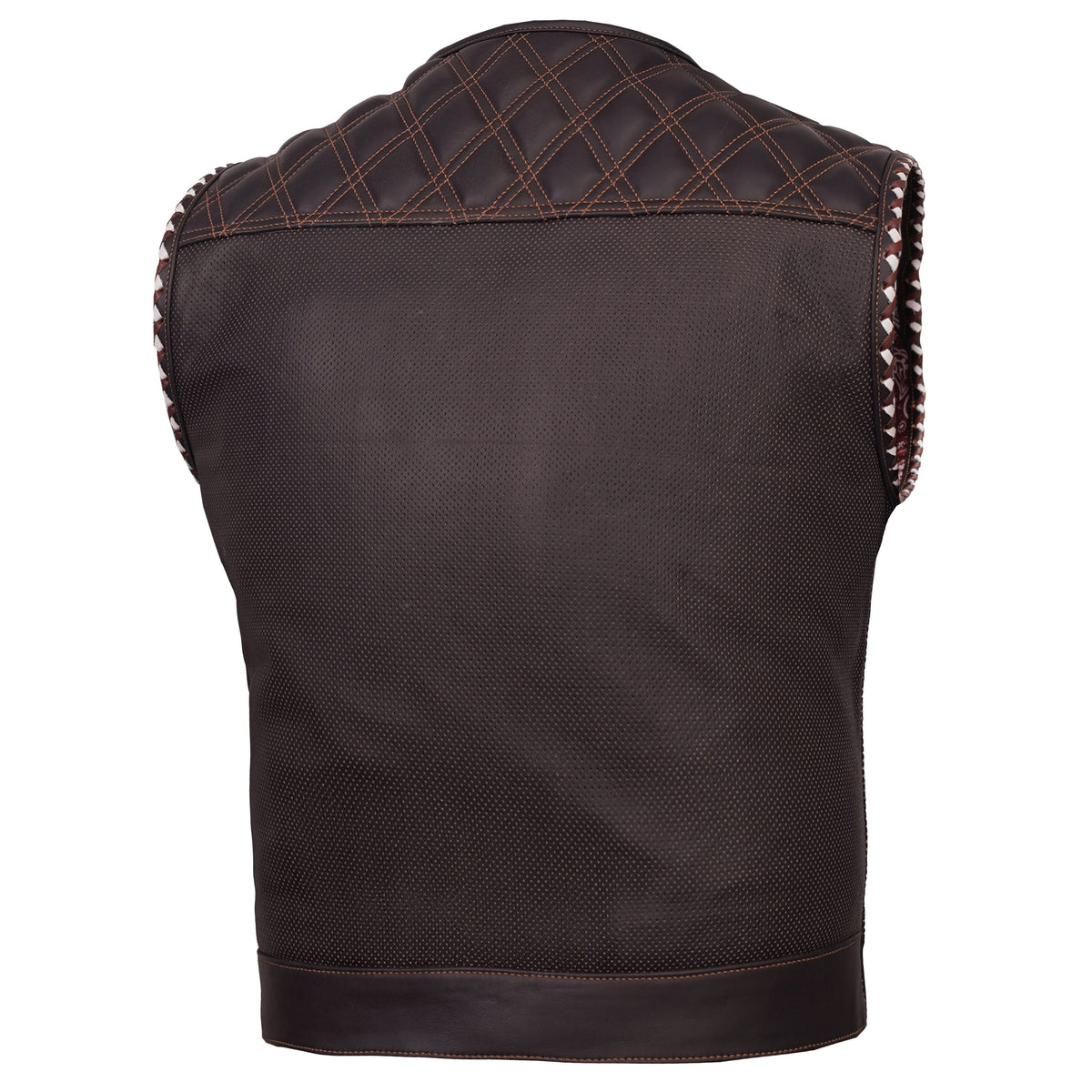 Brex Mens Lowcut Leather Motorcycle Vest