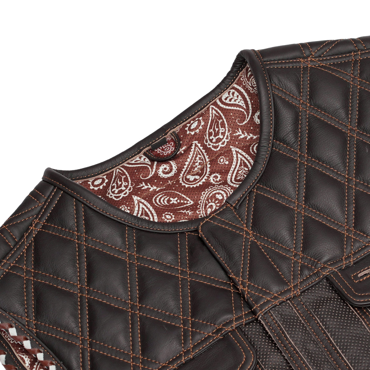 Brex Mens Lowcut Leather Motorcycle Vest