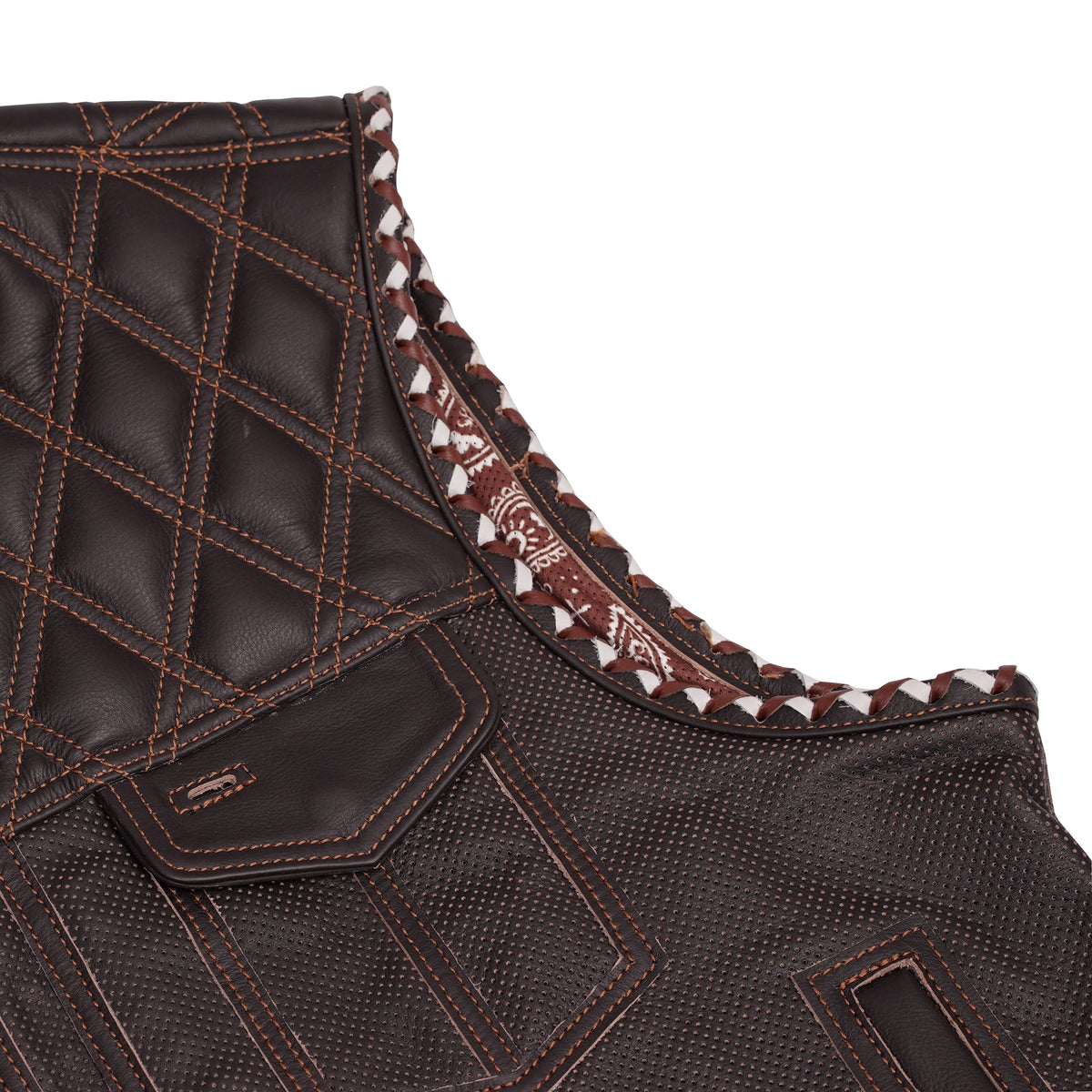 Brex Mens Lowcut Leather Motorcycle Vest
