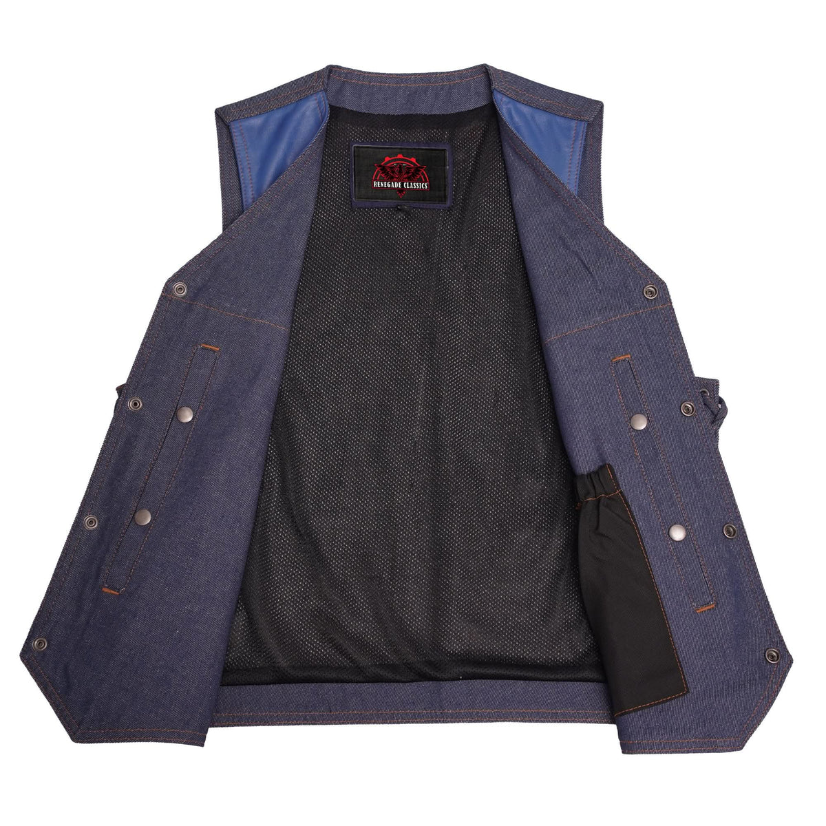 Caldrex Mens Motorcycle Denim Vest