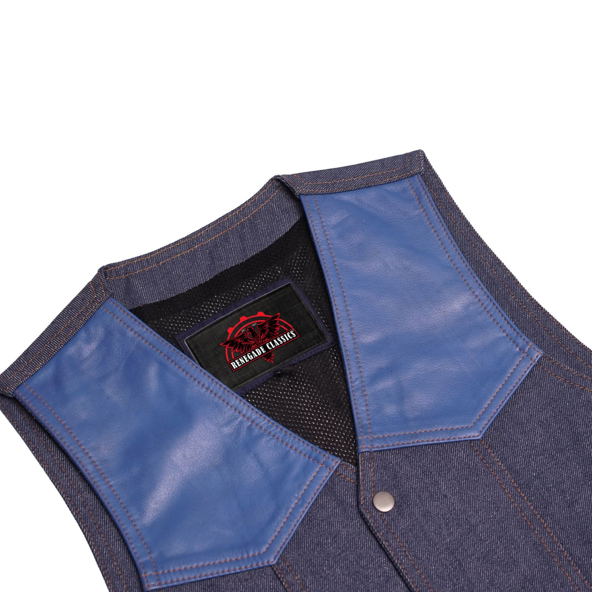 Caldrex Mens Motorcycle Denim Vest