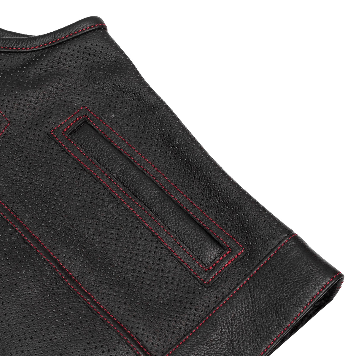 Canyonforge Mens Perforated Low Cut Motorcycle Leather Vest