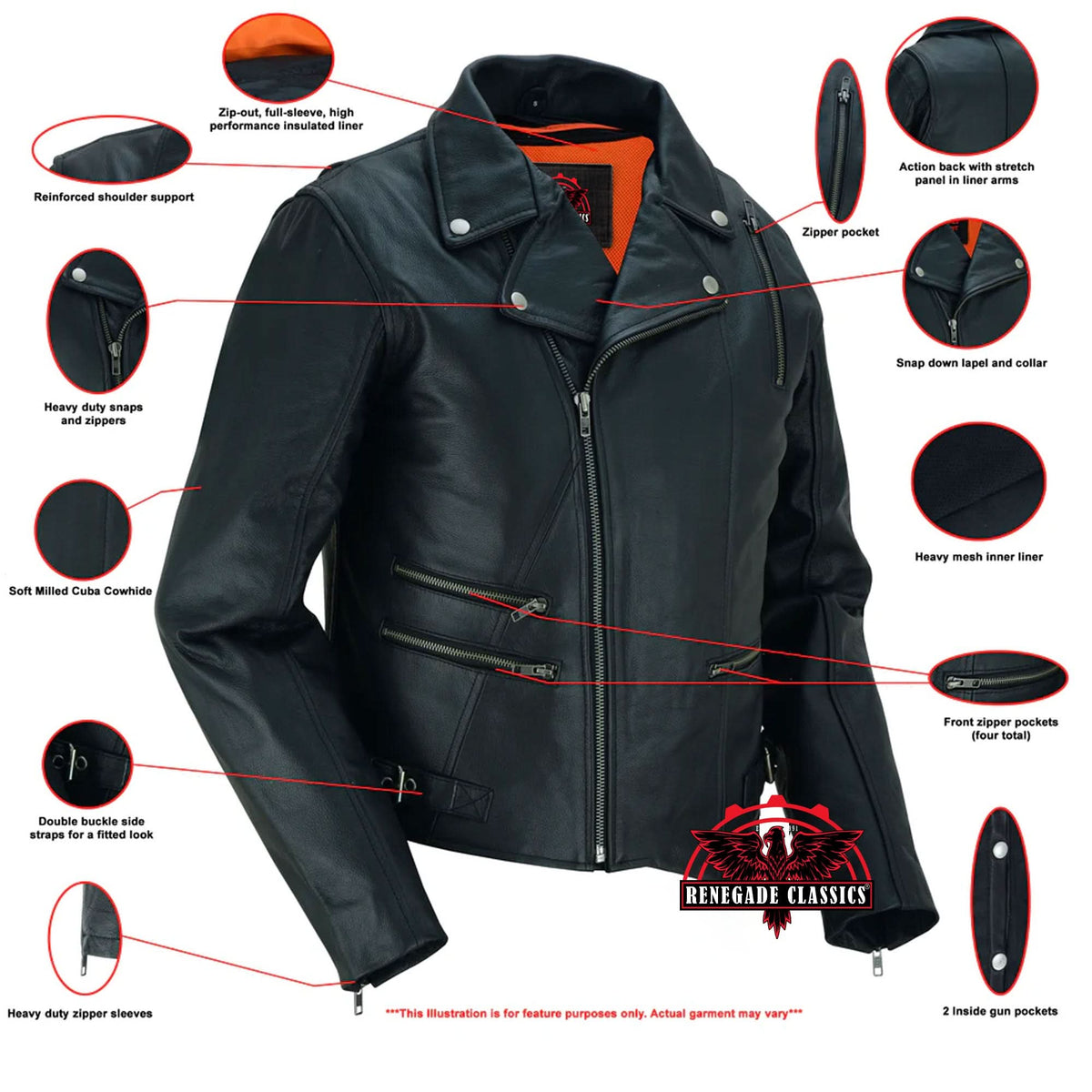 Chic Ride™ Women's Leather Motorcycle Jacket