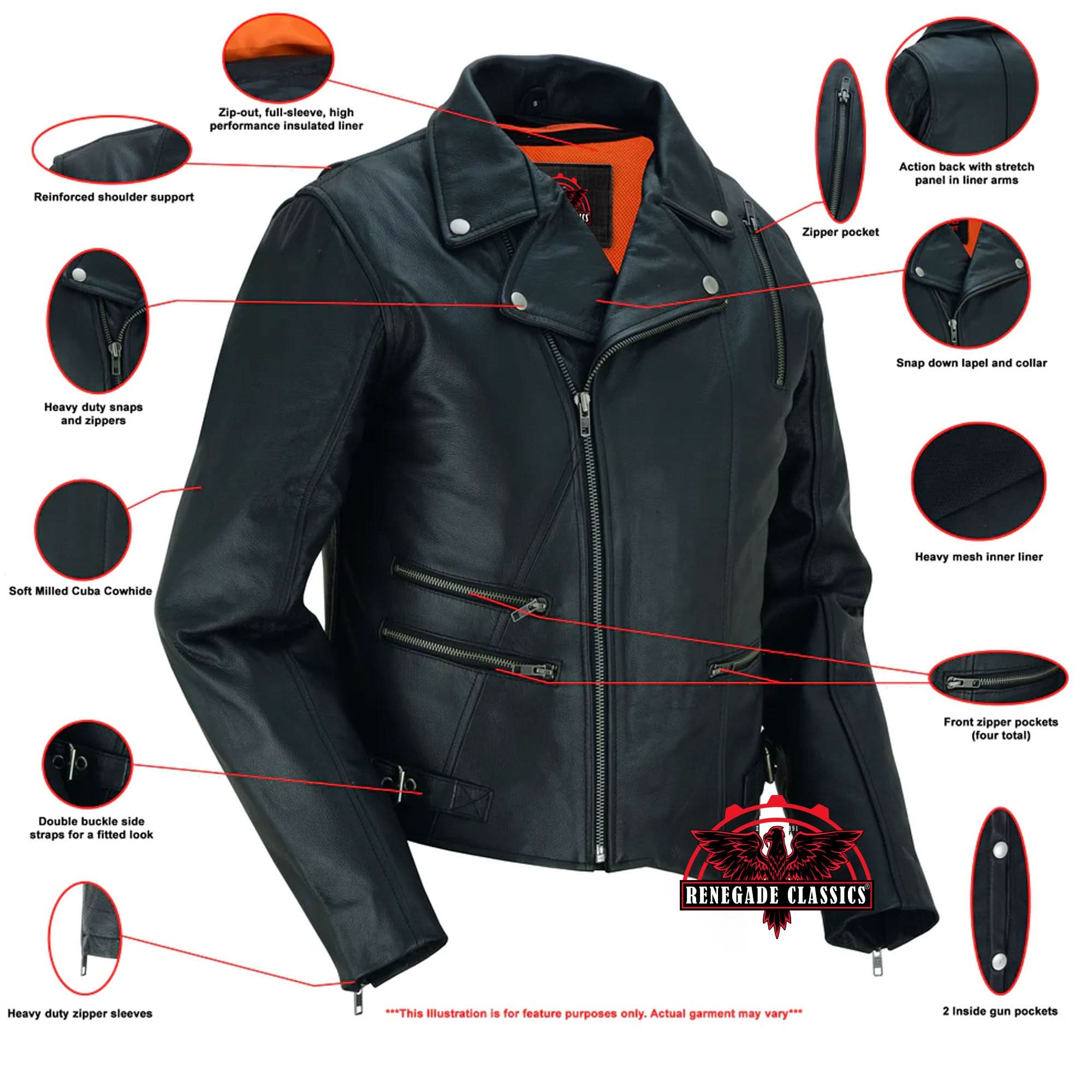 Chic Ride™ Women's  Leather Biker Jacket - Black